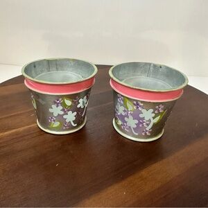 Partylite Lilac Flower Pot Votive Holder Set P7740